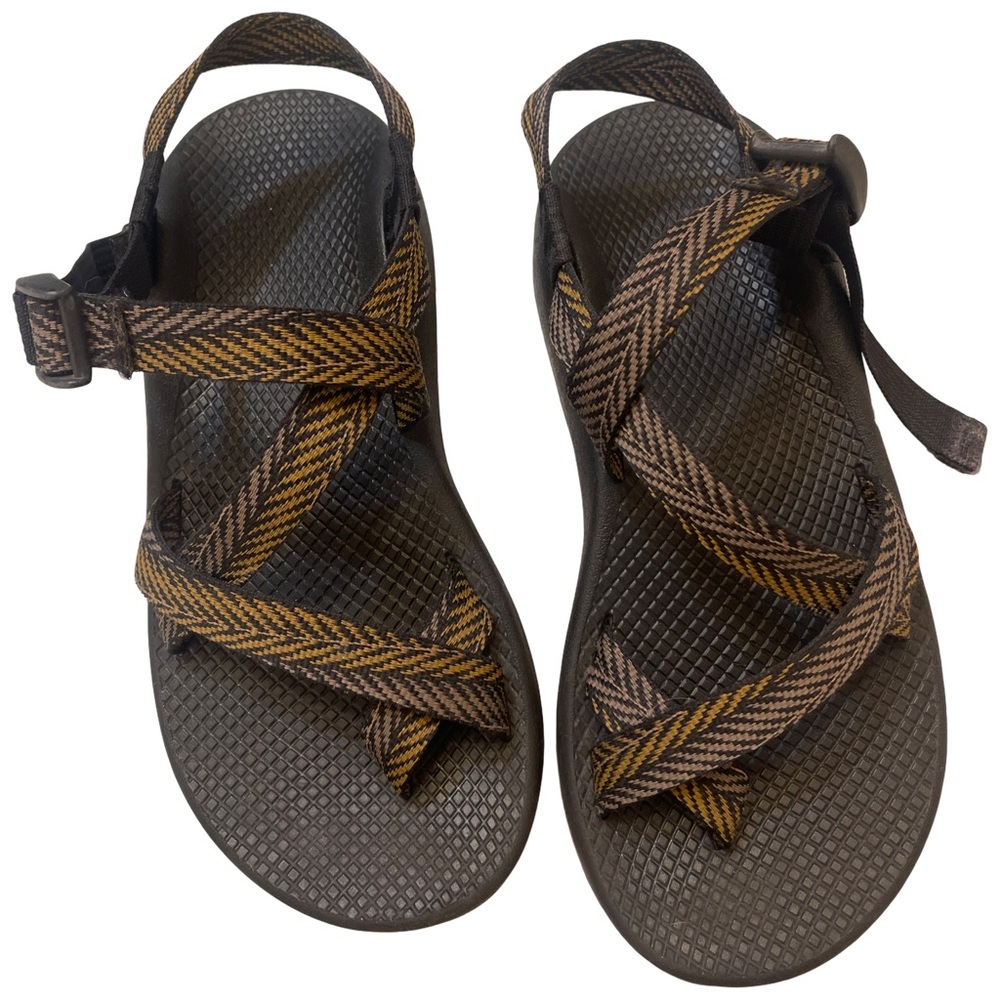 Chaco Brown and Tan Webbing Sport Sandals